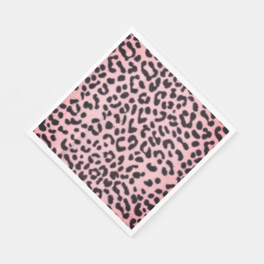 Paper Napkin Pink Leopard Print Serviette (Ecke)
