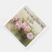Paper Napkin Pink Roses Floral Faith Scripting Serviette (Ecke)