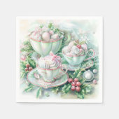 Paper Napkin-Pink Victorian Christmas Serviette (Vorderseite)
