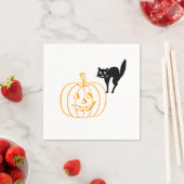 Paper Napkin - Pumpkin und Cat Serviette (Beispiel)