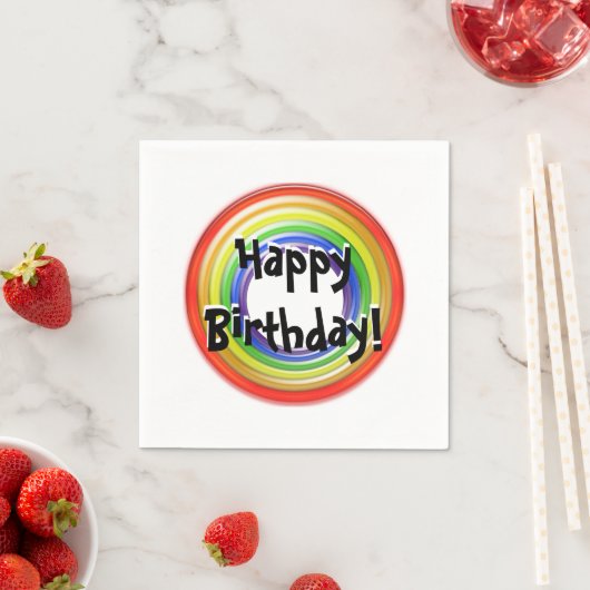 Paper Napkin - Rings in Primärfarben Serviette (Beispiel)