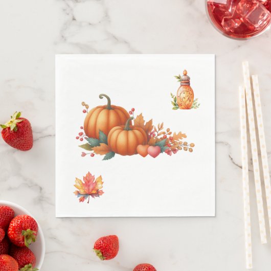 Paper Napkin Rustic Herbst Babydusche Napkins Serviette (Beispiel)