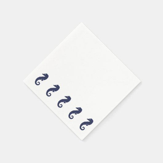 Paper Napkin - Sea Horses (marineblau) Serviette (Ecke)