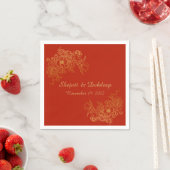 Paper Napkin with Elegant Red & Gold Serviette (Beispiel)