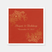 Paper Napkin with Elegant Red & Gold Serviette (Vorderseite)
