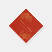 Paper Napkin with Elegant Red & Gold Serviette (Ecke)