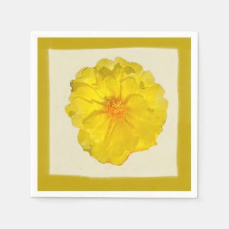 Paper Napkin Yellow Moss Rose Serviette