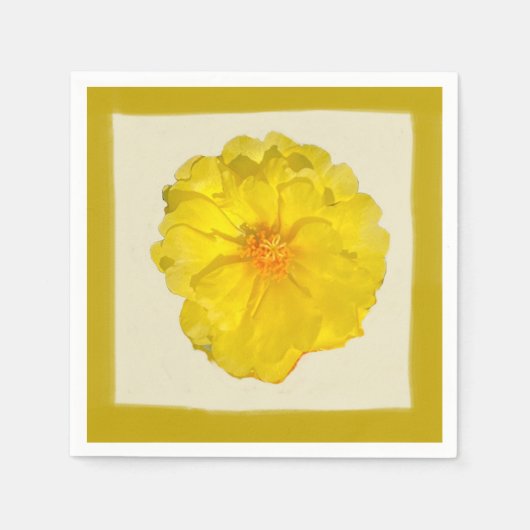 Paper Napkin Yellow Moss Rose Serviette (Vorderseite)