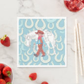 Paper Napkin Young Cowboy and Horse Serviette (Beispiel)