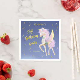 Paper Napkin zum ersten Geburtstag mit Einhorn Serviette