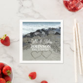 Paper Napkin - Zwei Herzen im Sand Serviette (Beispiel)