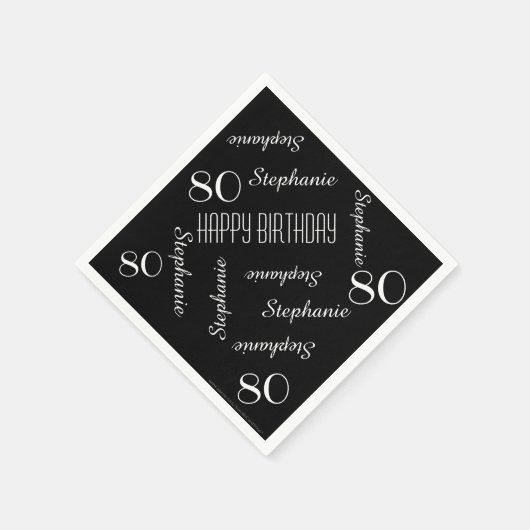 Paper Napkins, 80. Geburtstagspartei Wiederholung Serviette (Ecke)