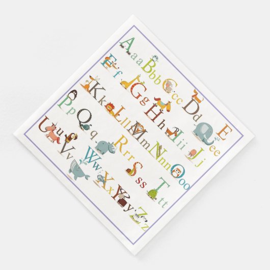 Paper Napkins - Alphabet Serviette (Ecke)