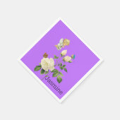 Paper Napkins, Angel Floral Lila Serviette (Ecke)