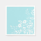 Paper Napkins-Aqua Floral Serviette (Vorderseite)