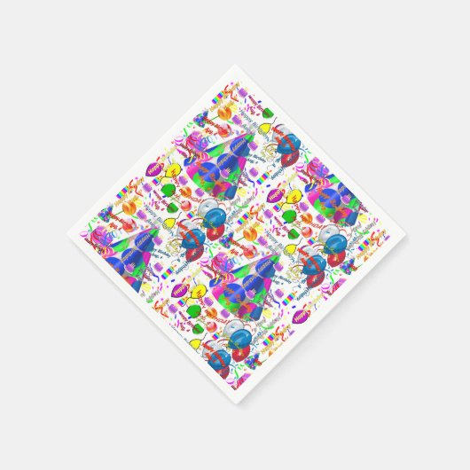 Paper Napkins August, 4 Geburtstag Serviette (Ecke)