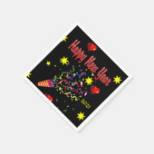 Paper Napkins, Black Happy New Year 2021 Serviette (Ecke)