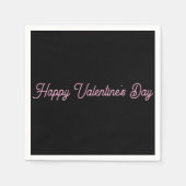 Paper Napkins Black Happy Valentine's Day Serviette (Vorderseite)