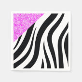 Paper Napkins, Black Leopard, Pink Napkins Serviette (Vorderseite)