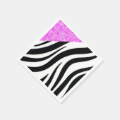 Paper Napkins, Black Leopard, Pink Napkins Serviette (Ecke)