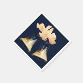 Paper Napkins Blue Christmas Jingle Bells Serviette (Ecke)
