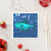 Paper Napkins Blue Fish Blue Sequins Serviette (Beispiel)