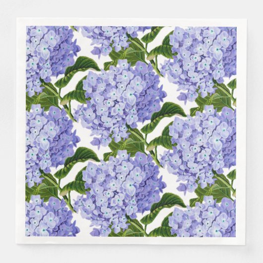 Paper Napkins Blue Hydrangeas Paper Dinner Napkins Serviette (Vorderseite)
