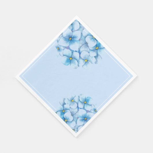 Paper Napkins-Blue Hydrangeas Serviette (Ecke)