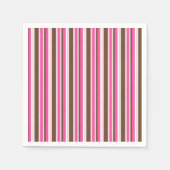 Paper Napkins, Brown & Pink Stripe Serviette (Vorderseite)