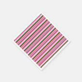 Paper Napkins, Brown & Pink Stripe Serviette (Ecke)
