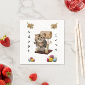 Paper Napkins, Cat Kitten Condo Adoptiert Liebe Serviette (Beispiel)