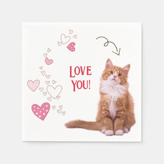 Paper Napkins Cat Liebe Serviette (Vorderseite)