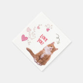 Paper Napkins Cat Liebe Serviette (Ecke)