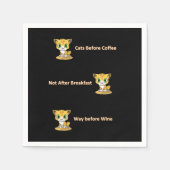 Paper Napkins, Cat Wine Coffee Breakfast Serviette (Vorderseite)