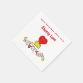 Paper Napkins, Cheesy Liebe Red Hearts Serviette (Ecke)