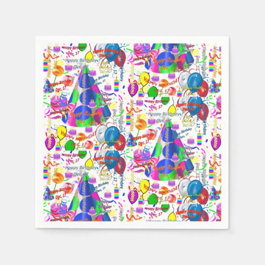 Paper Napkins Dezember, 17 Geburtstag Serviette (Vorderseite)