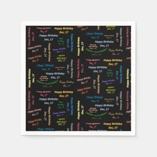 Paper Napkins Dezember, 17 Geburtstag Serviette (Vorderseite)