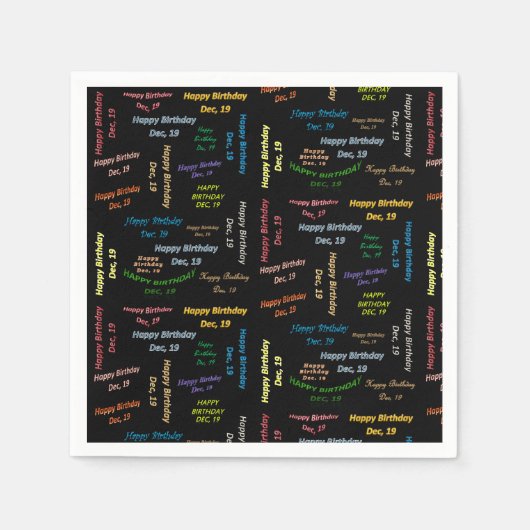 Paper Napkins Dezember, 19 Geburtstag Serviette (Vorderseite)