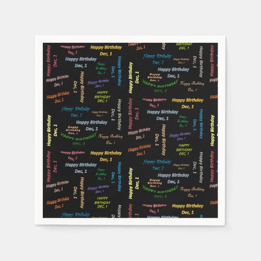 Paper Napkins Dezember, 1. Geburtstag Serviette (Vorderseite)