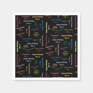 Paper Napkins Dezember, 4 Geburtstag Serviette