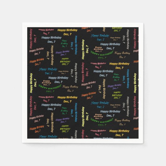Paper Napkins Dezember, 7. Geburtstag Serviette (Vorderseite)