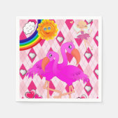 Paper Napkins, Fairy Flamingos Rainbow Sun Serviette (Vorderseite)
