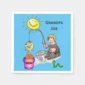 Paper Napkins, Fisherman, Fishing Blue Serviette (Vorderseite)