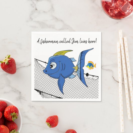 Paper Napkins, Fisherman Fishing Napkins Serviette (Beispiel)