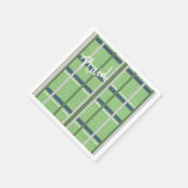 Paper Napkins, Geen Blue Kariert Serviette (Ecke)