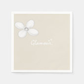 Paper Napkins, Glamour Beige Floral Serviette (Vorderseite)