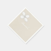Paper Napkins, Glamour Beige Floral Serviette (Ecke)