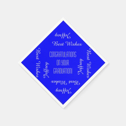 Paper Napkins, Graduation Party Names Blue White Serviette (Ecke)