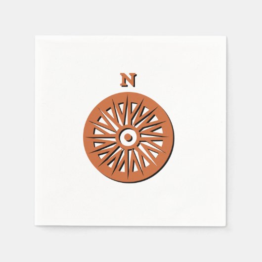 Paper Napkins - Große Compass-Rose Serviette (Vorderseite)