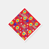 Paper Napkins, Happy 9th Birthday Balloons #9 Red Serviette (Ecke)